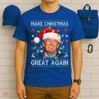 Make Christmas Great Again Funny Trump Ugly Christmas Gift T-Shirt thumb 6
