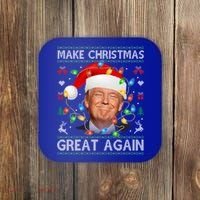 Make Christmas Great Again Funny Trump Ugly Christmas Gift Coaster thumb 0