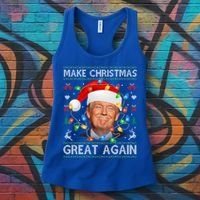 Make Christmas Great Again Funny Trump Ugly Christmas Gift Women's Tank Top thumb 3