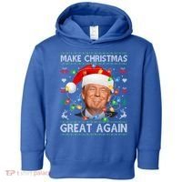 Make Christmas Great Again Funny Trump Ugly Christmas Gift Toddler Hoodie thumb 0