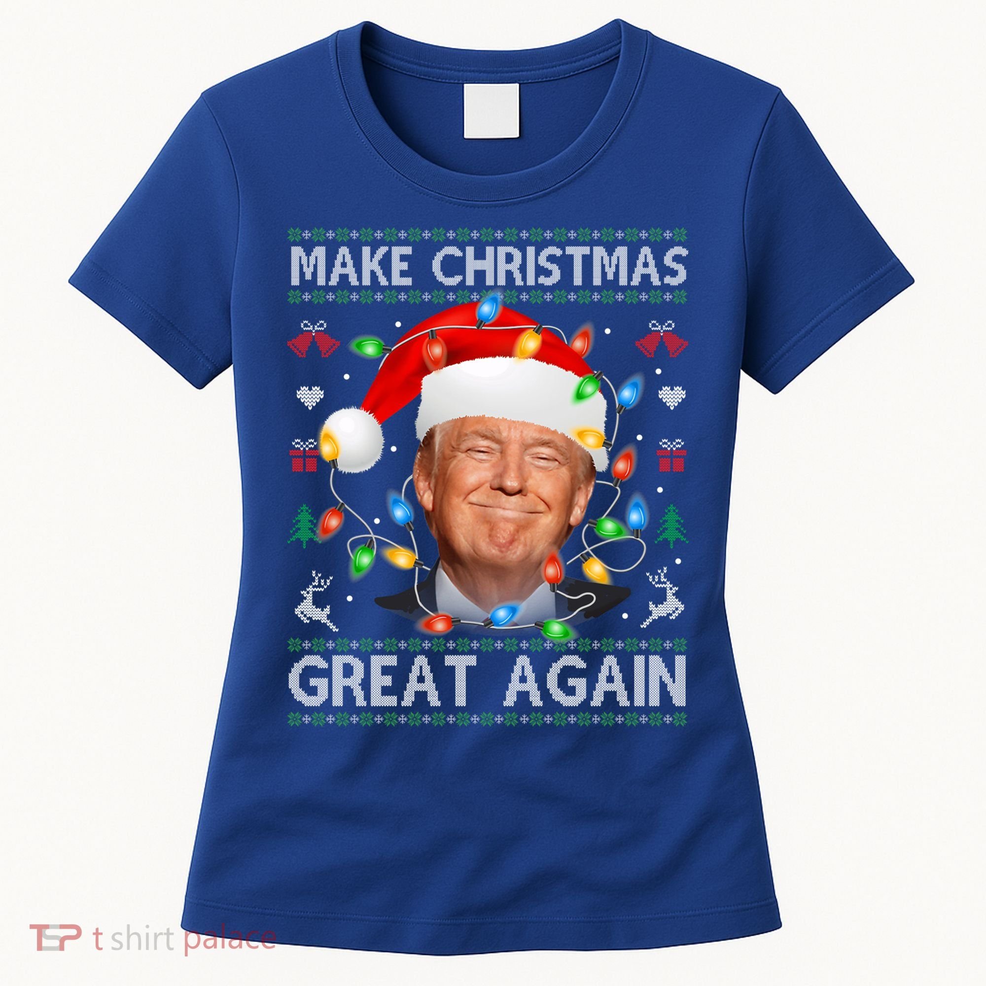 Make Christmas Great Again Funny Trump Ugly Christmas Gift Women's T-Shirt