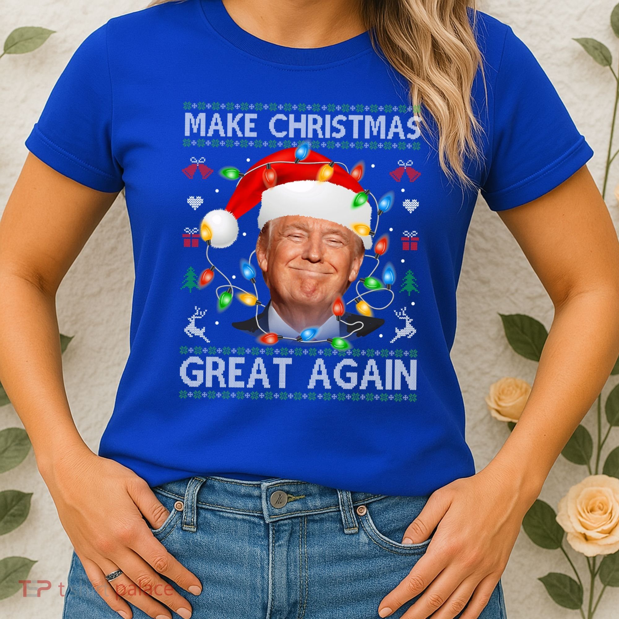 Make Christmas Great Again Funny Trump Ugly Christmas Gift Women's T-Shirt