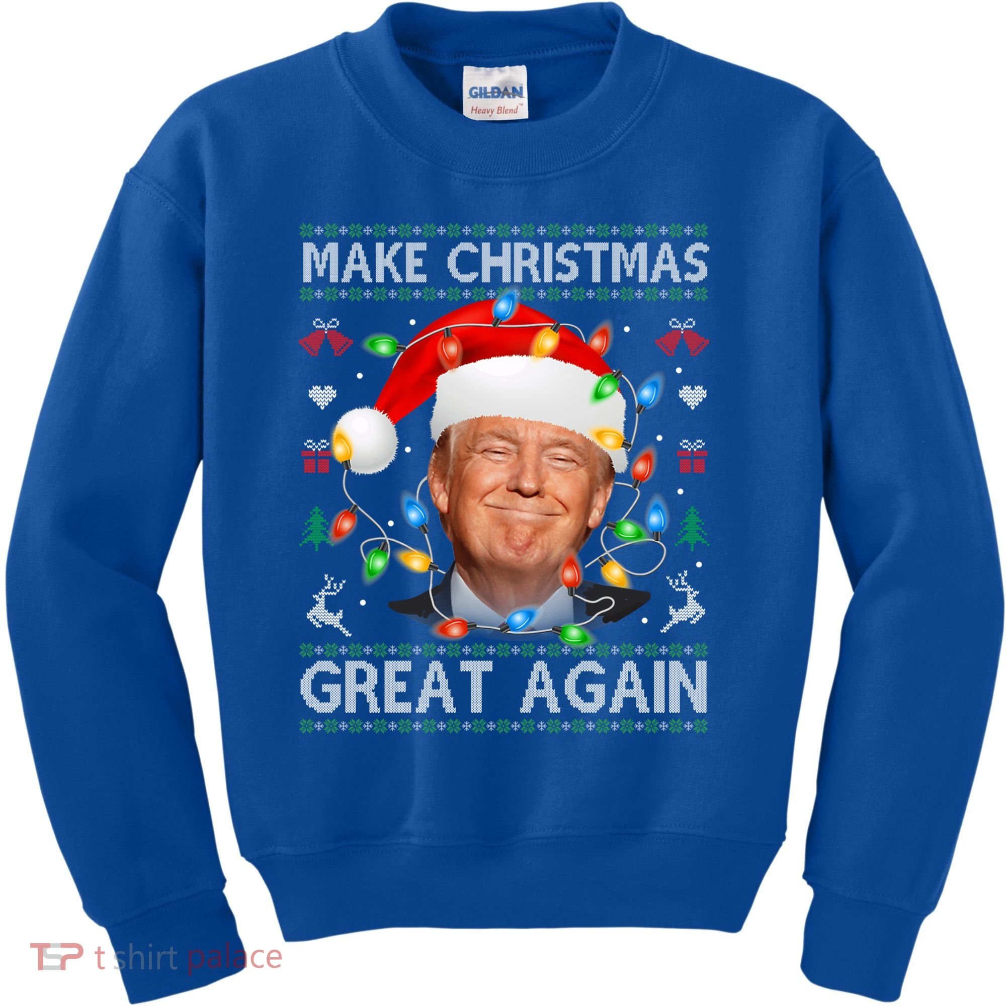 Make Christmas Great Again Funny Trump Ugly Christmas Gift Kids Sweatshirt