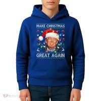 Make Christmas Great Again Funny Trump Ugly Christmas Gift Kids Hoodie thumb 4