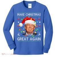 Make Christmas Great Again Funny Trump Ugly Christmas Gift Kids Long Sleeve Shirt thumb 0