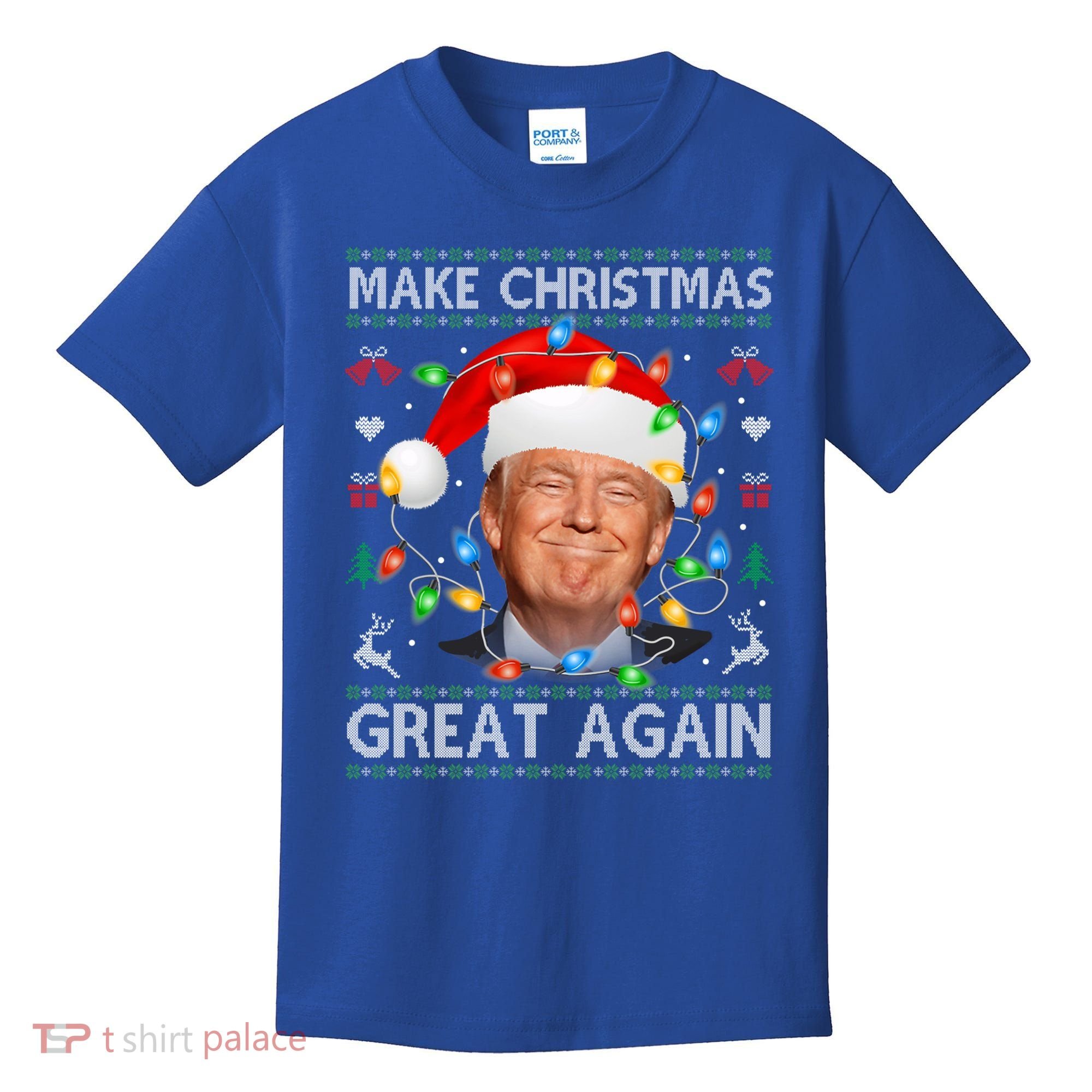 Make Christmas Great Again Funny Trump Ugly Christmas Gift Kids T-Shirt