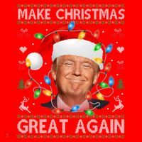 Make Christmas Great Again Funny Trump Ugly Christmas Gift Santa Hat thumb 1