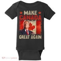 Make Canada Great Again Funny Trump President 2024 Baby Bodysuit thumb 0