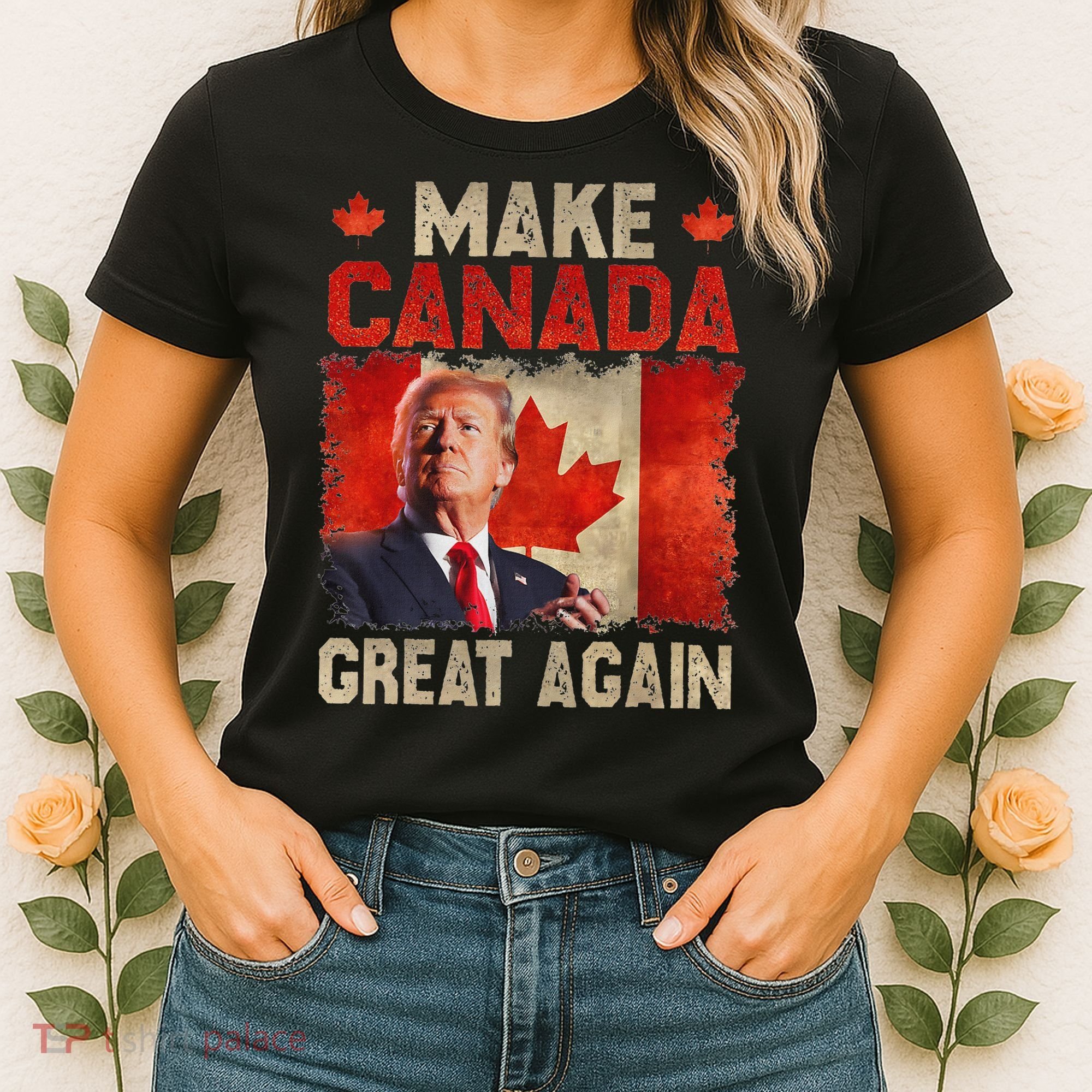 Make Canada Great Again Funny Trump President 2024 Women's T-Shirt