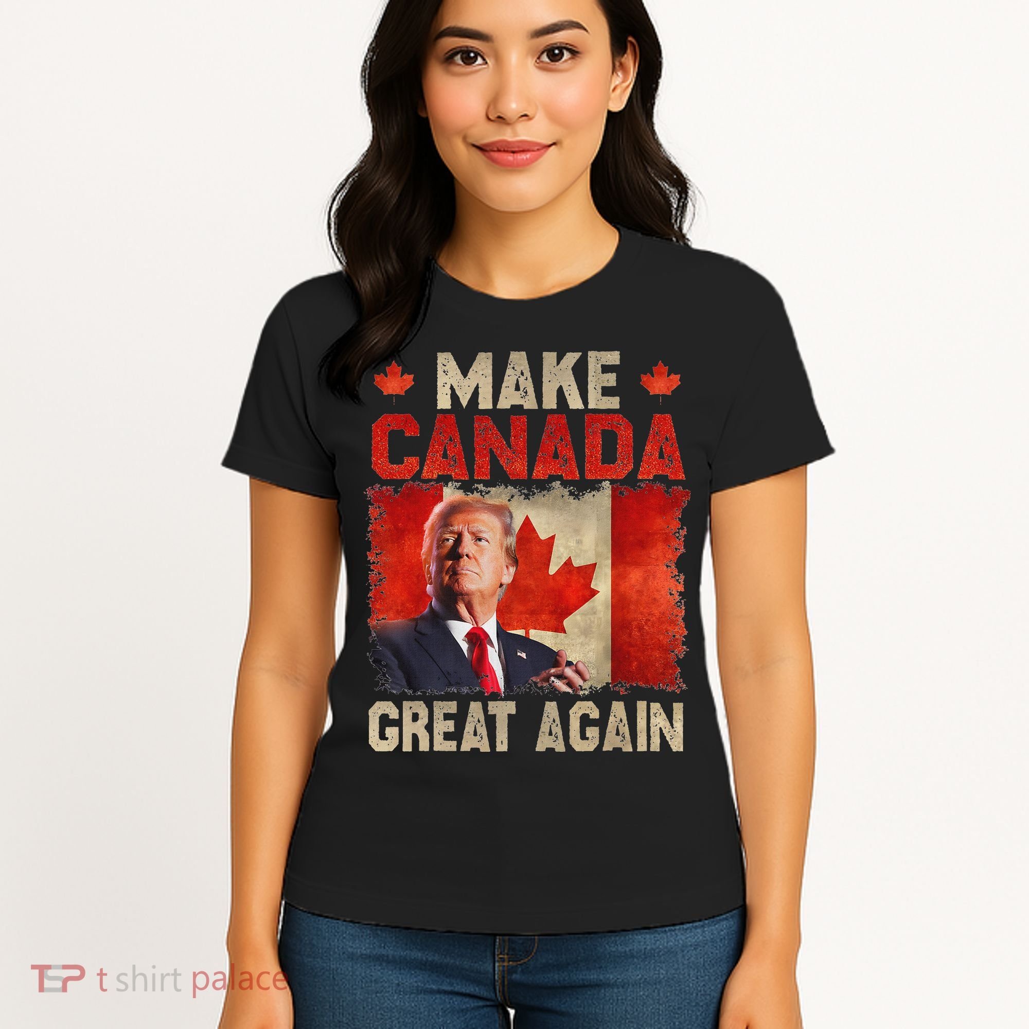Make Canada Great Again Funny Trump President 2024 Women's T-Shirt