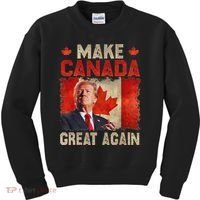 Make Canada Great Again Funny Trump President 2024 Kids Sweatshirt thumb 0