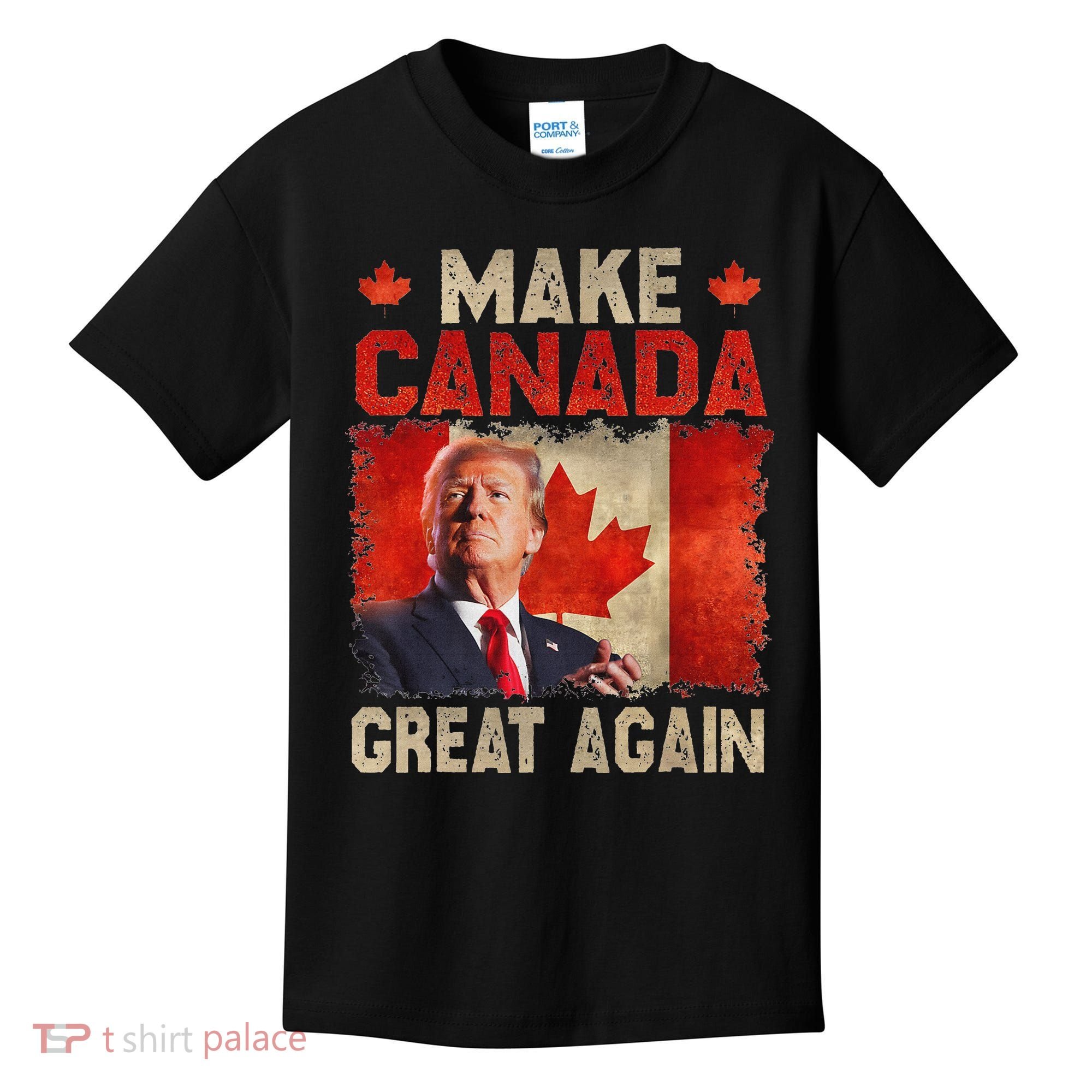 Make Canada Great Again Funny Trump President 2024 Kids T-Shirt