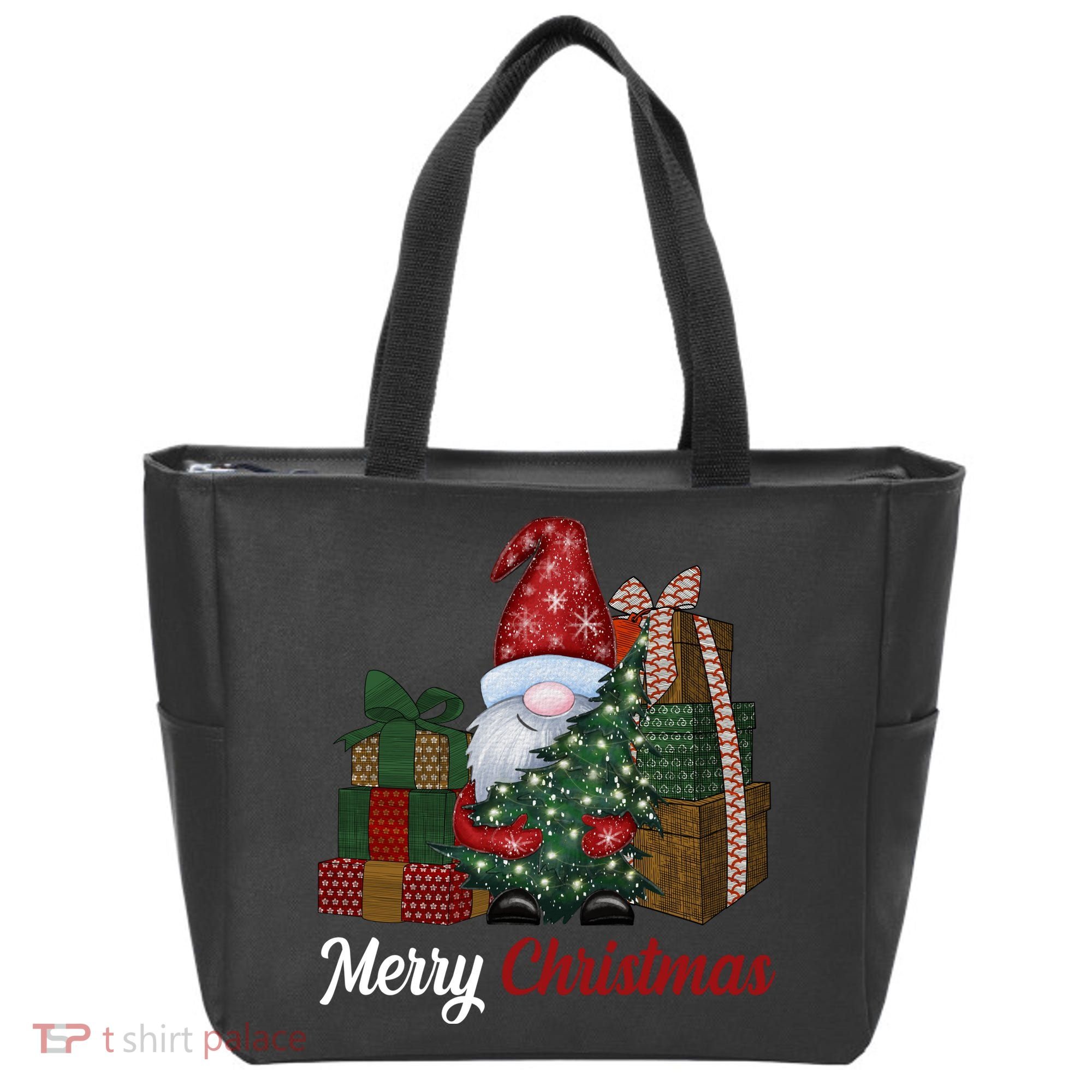 Merry Christmas Gnome Festive Holiday Gift Tote Bag