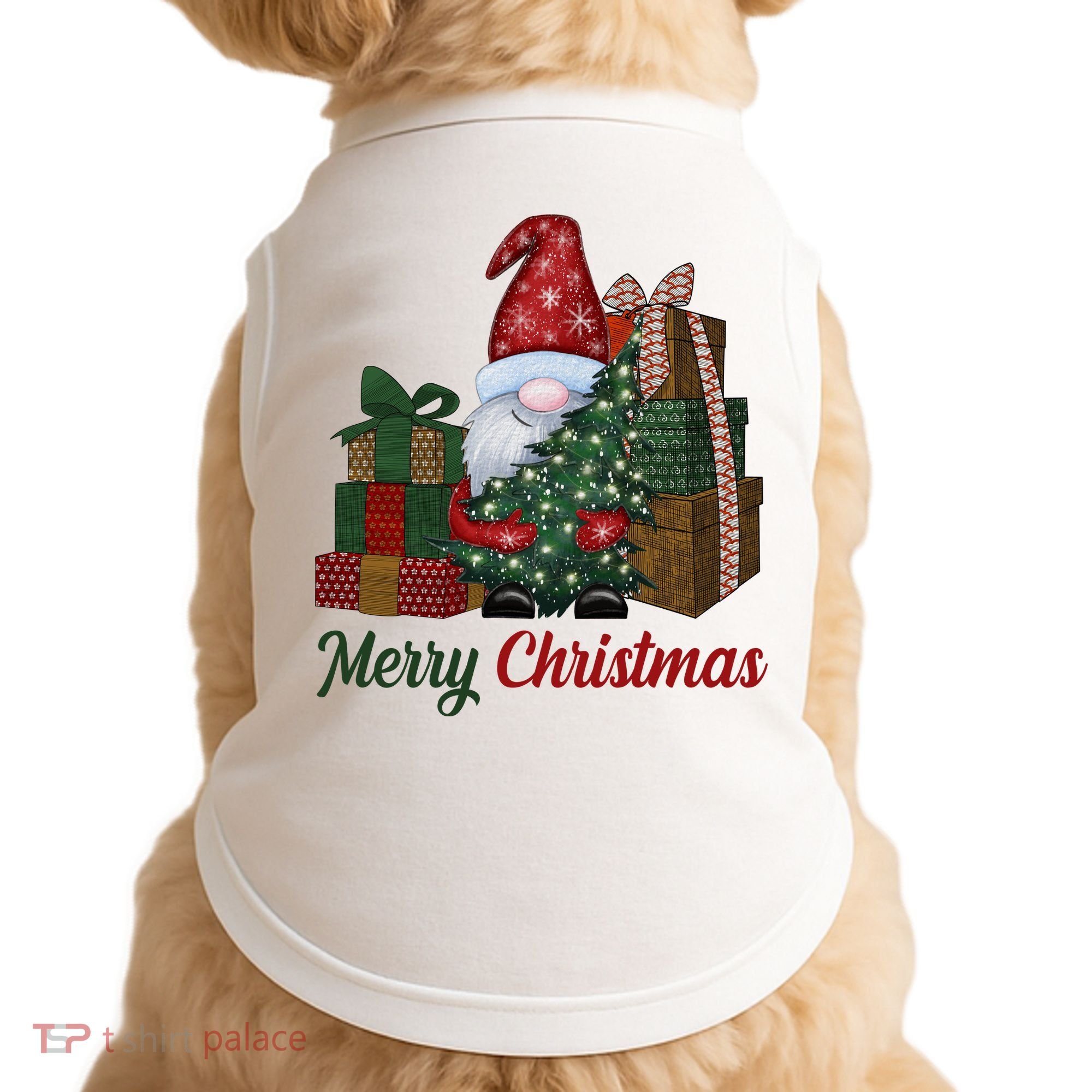 Merry Christmas Gnome Festive Holiday Gift Doggie Tank