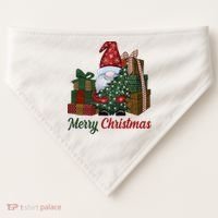 Merry Christmas Gnome Festive Holiday Gift USA-Made Doggie Bandana thumb 0