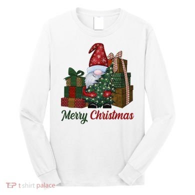 Merry Christmas Gnome Festive Holiday Gift Long Sleeve Shirt
