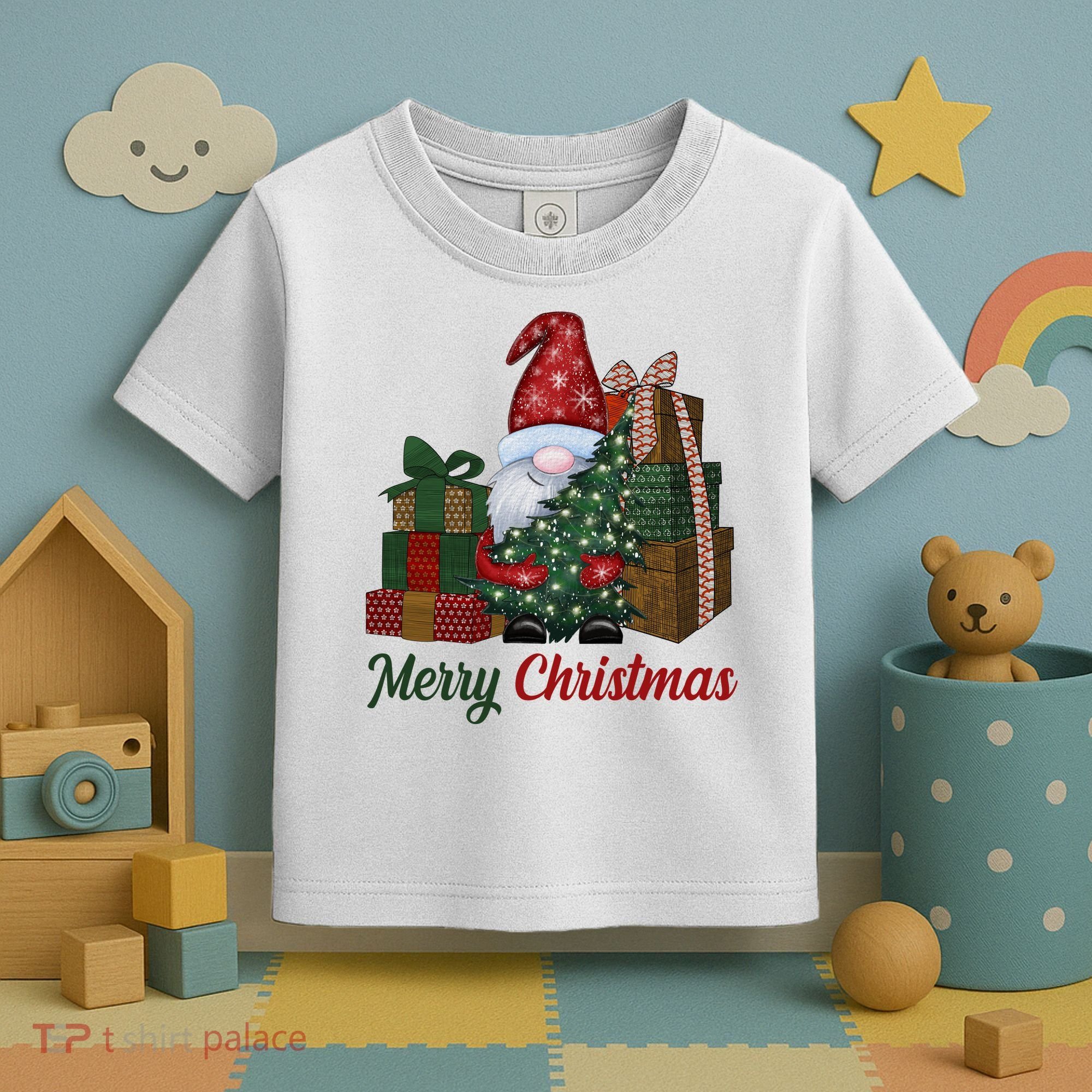 Merry Christmas Gnome Festive Holiday Gift Toddler T-Shirt