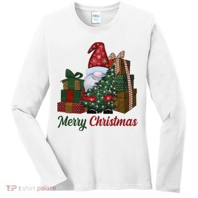 Merry Christmas Gnome Festive Holiday Gift Women's Long Sleeve Shirt