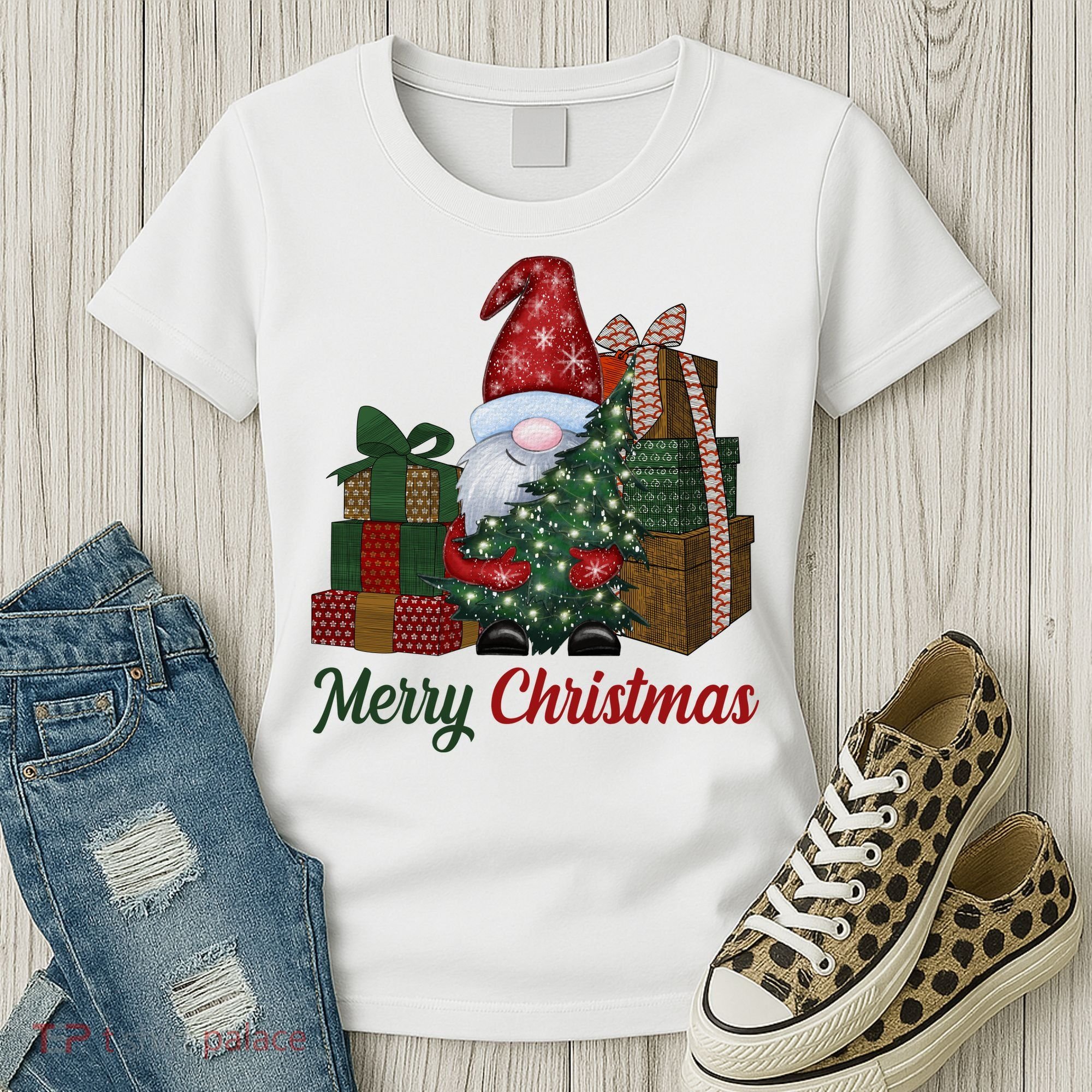 Merry Christmas Gnome Festive Holiday Gift Women's T-Shirt