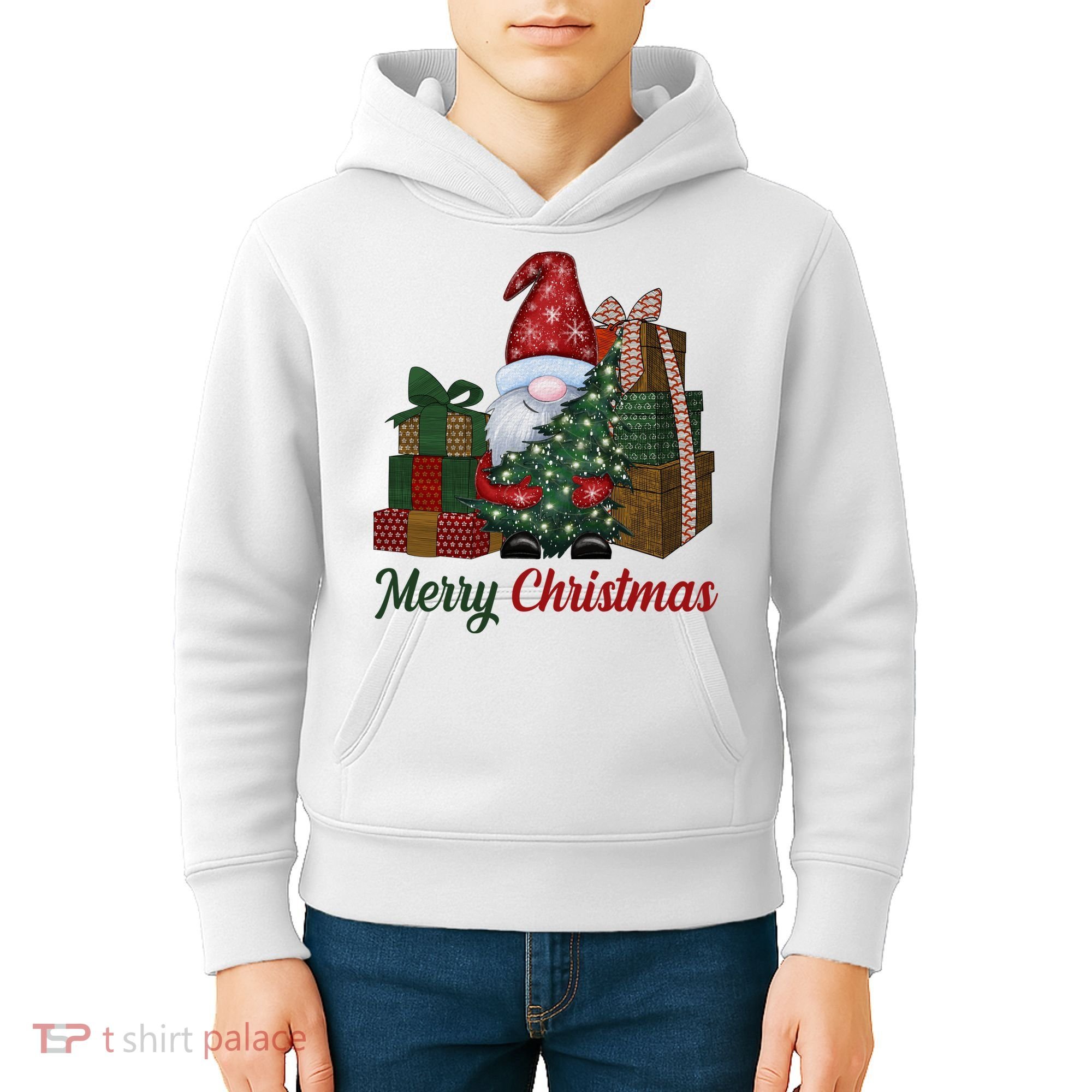 Merry Christmas Gnome Festive Holiday Gift Kids Hoodie