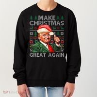 Make Christmas Great Again Funny Trump Xmas Snow Women's Sweatshirt thumb 0