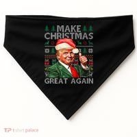 Make Christmas Great Again Funny Trump Xmas Snow USA-Made Doggie Bandana thumb 0