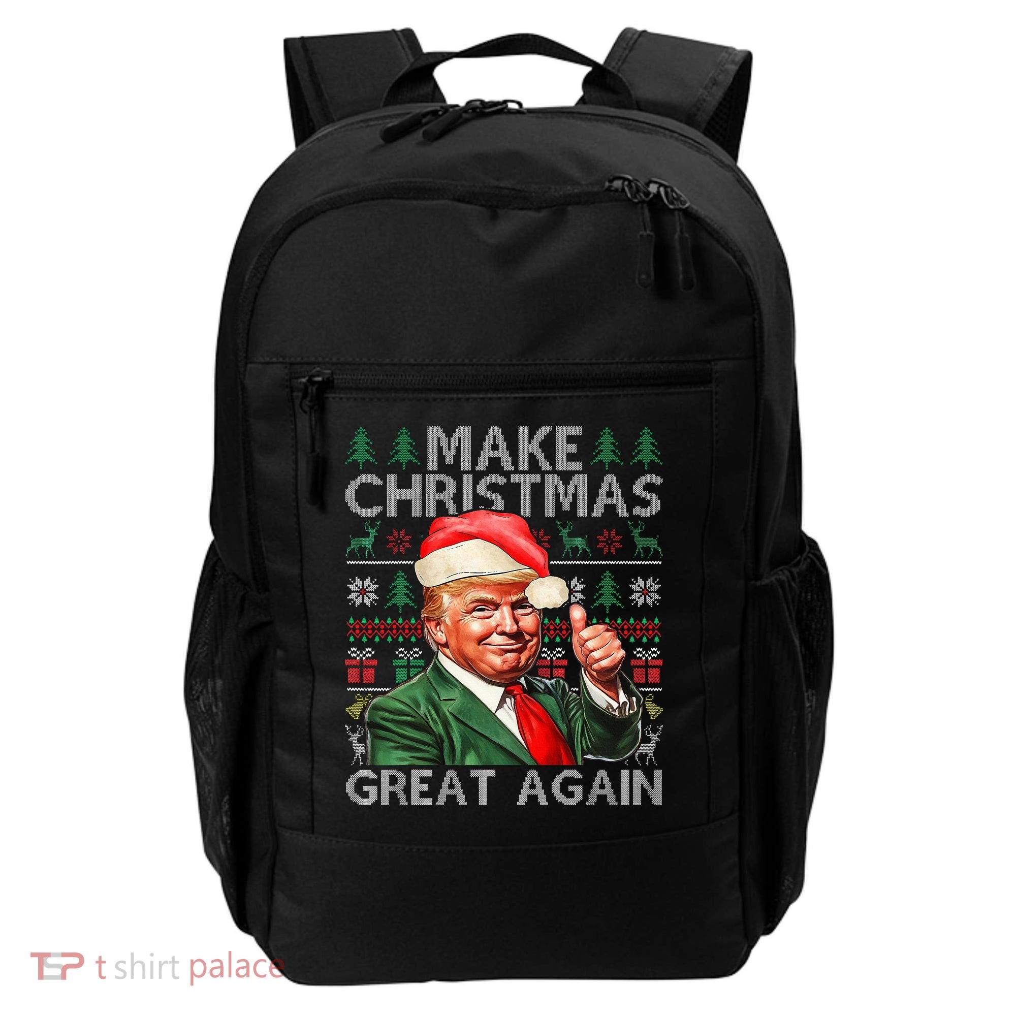 Make Christmas Great Again Funny Trump Xmas Snow Backpack