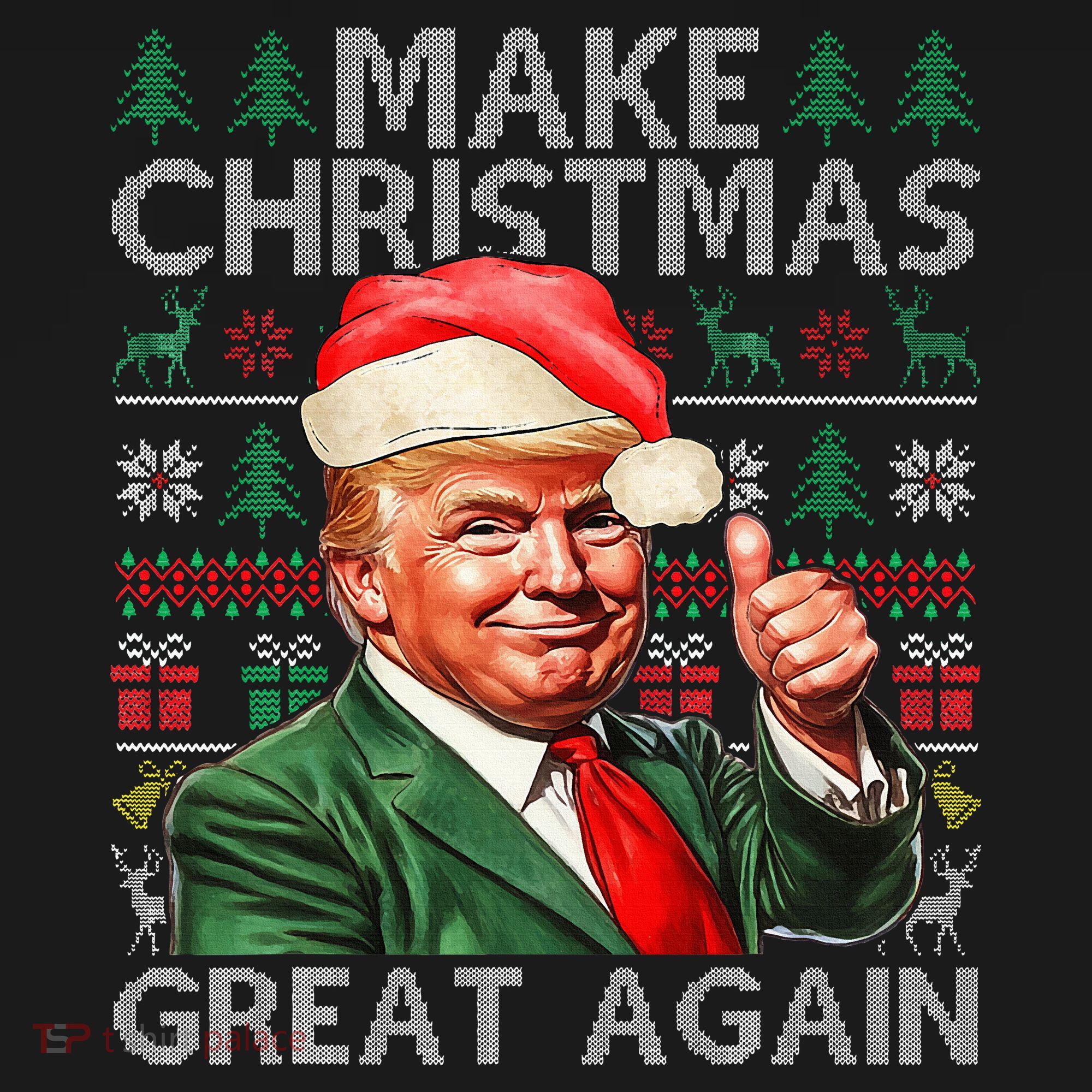 Make Christmas Great Again Funny Trump Xmas Snow Bucket Hat