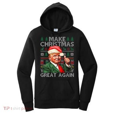 Make Christmas Great Again Funny Trump Xmas Snow Women's Hoodie