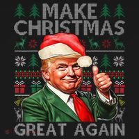 Make Christmas Great Again Funny Trump Xmas Snow Women's Hoodie thumb 2
