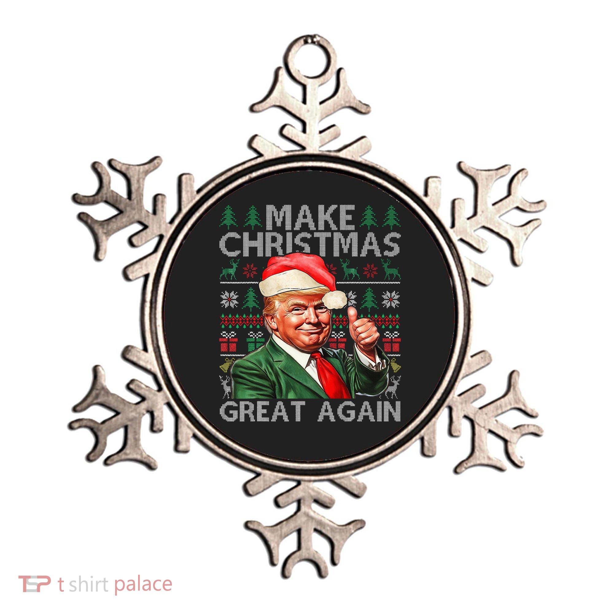 Make Christmas Great Again Funny Trump Xmas Snow Ornament