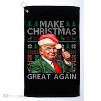 Make Christmas Great Again Funny Trump Xmas Snow Golf Towel thumb 0