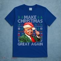 Make Christmas Great Again Funny Trump Xmas Snow T-Shirt thumb 5