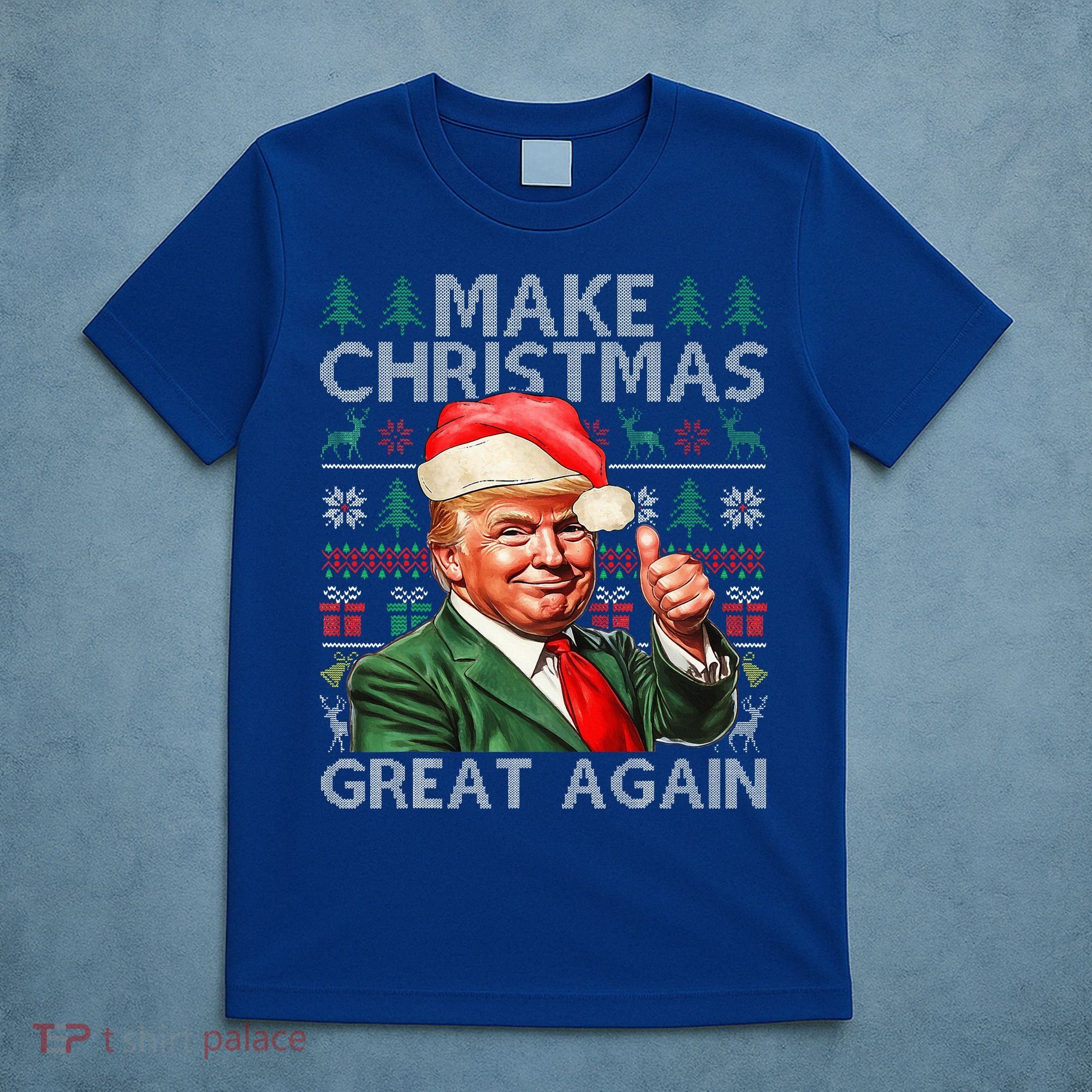 Make Christmas Great Again Funny Trump Xmas Snow T-Shirt