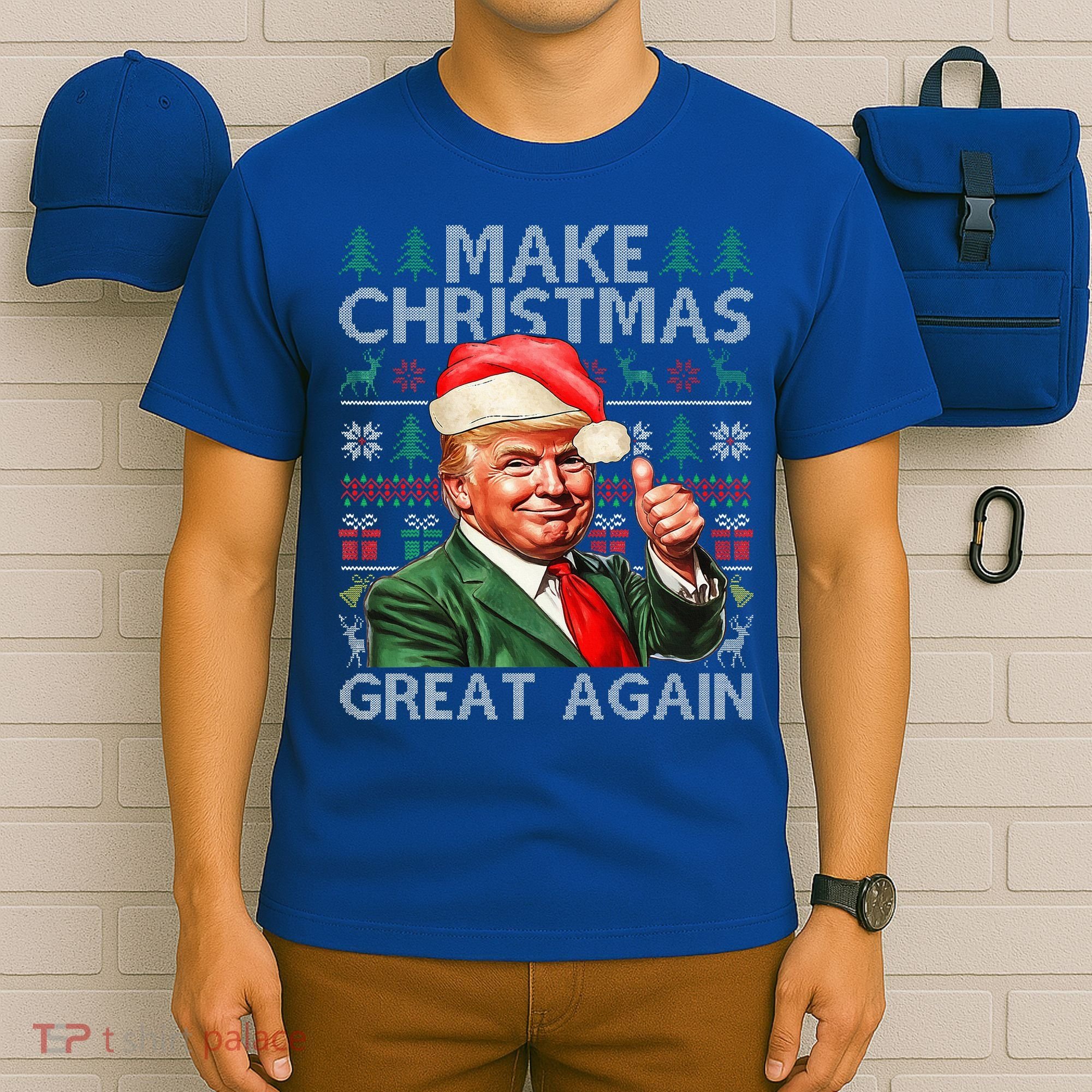 Make Christmas Great Again Funny Trump Xmas Snow T-Shirt