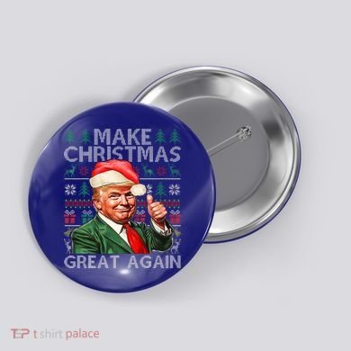 Make Christmas Great Again Funny Trump Xmas Snow Button