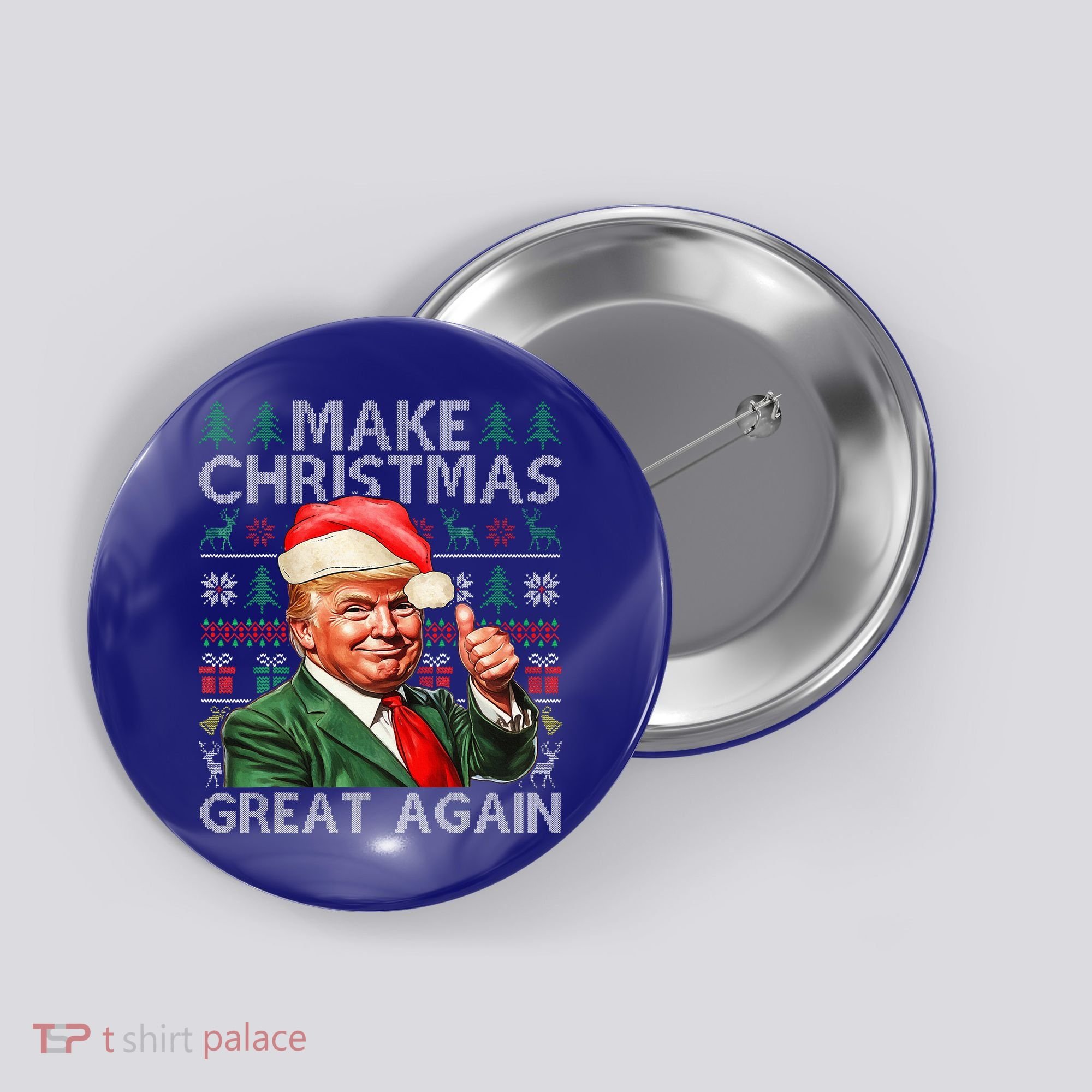 Make Christmas Great Again Funny Trump Xmas Snow Button