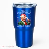 Make Christmas Great Again Funny Trump Xmas Snow Tumbler thumb 0