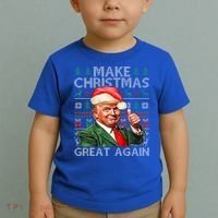 Make Christmas Great Again Funny Trump Xmas Snow Toddler T-Shirt thumb 2