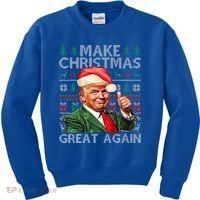 Make Christmas Great Again Funny Trump Xmas Snow Kids Sweatshirt thumb 0