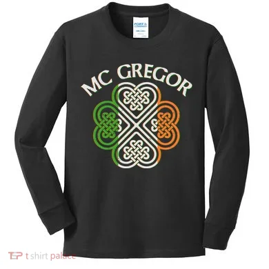 McGregor Irish Flag Celtic Knot Kids Long Sleeve Shirt