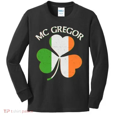 McGregor Irish Flag Clover Kids Long Sleeve Shirt