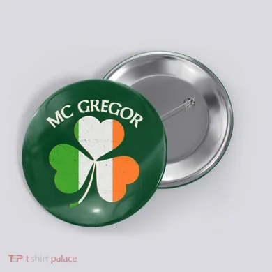 McGregor Irish Flag Clover Button