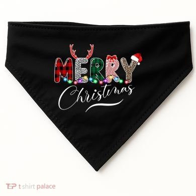 Merry Christmas Holiday Cute Patterns USA-Made Doggie Bandana