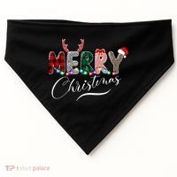 Merry Christmas Holiday Cute Patterns USA-Made Doggie Bandana thumb 0