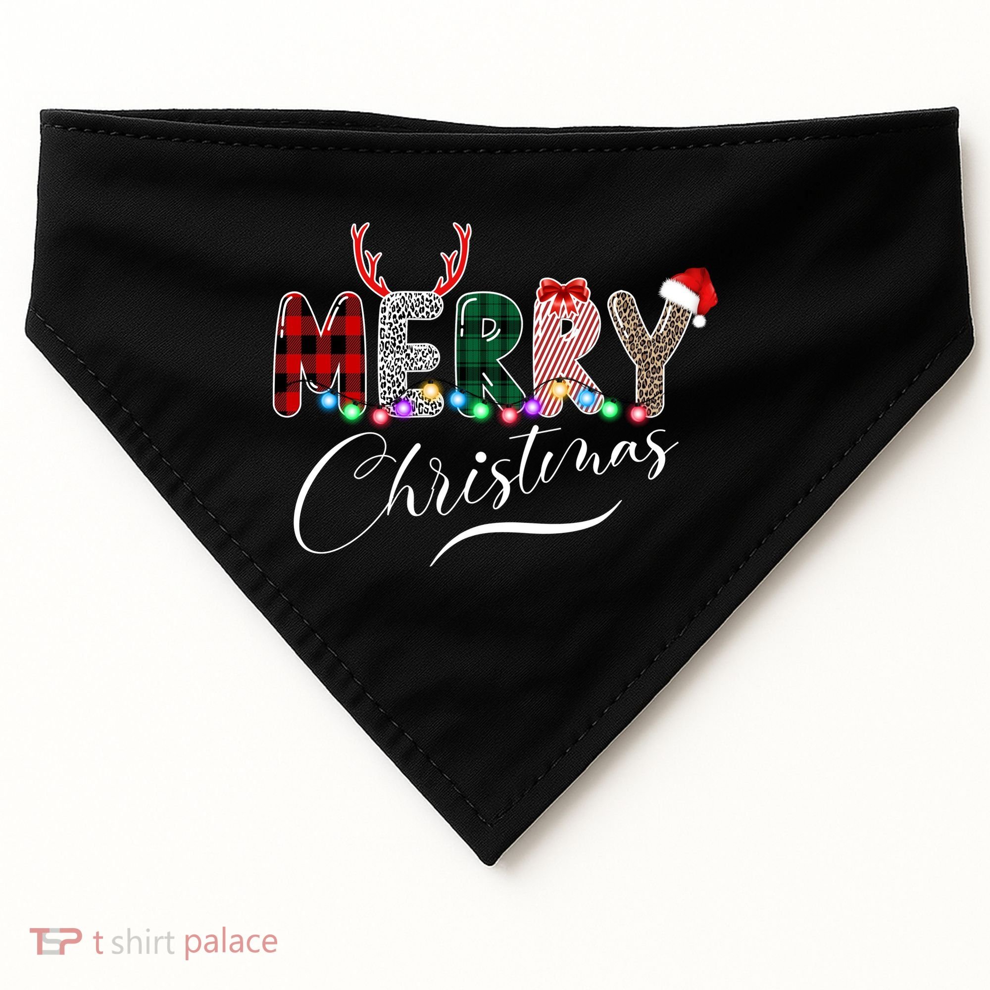 Merry Christmas Holiday Cute Patterns USA-Made Doggie Bandana