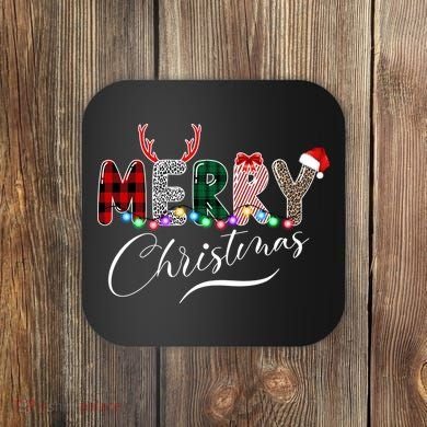 Merry Christmas Holiday Cute Patterns Coaster