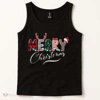 Merry Christmas Holiday Cute Patterns Tank Top thumb 2