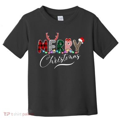 Merry Christmas Holiday Cute Patterns Toddler T-Shirt