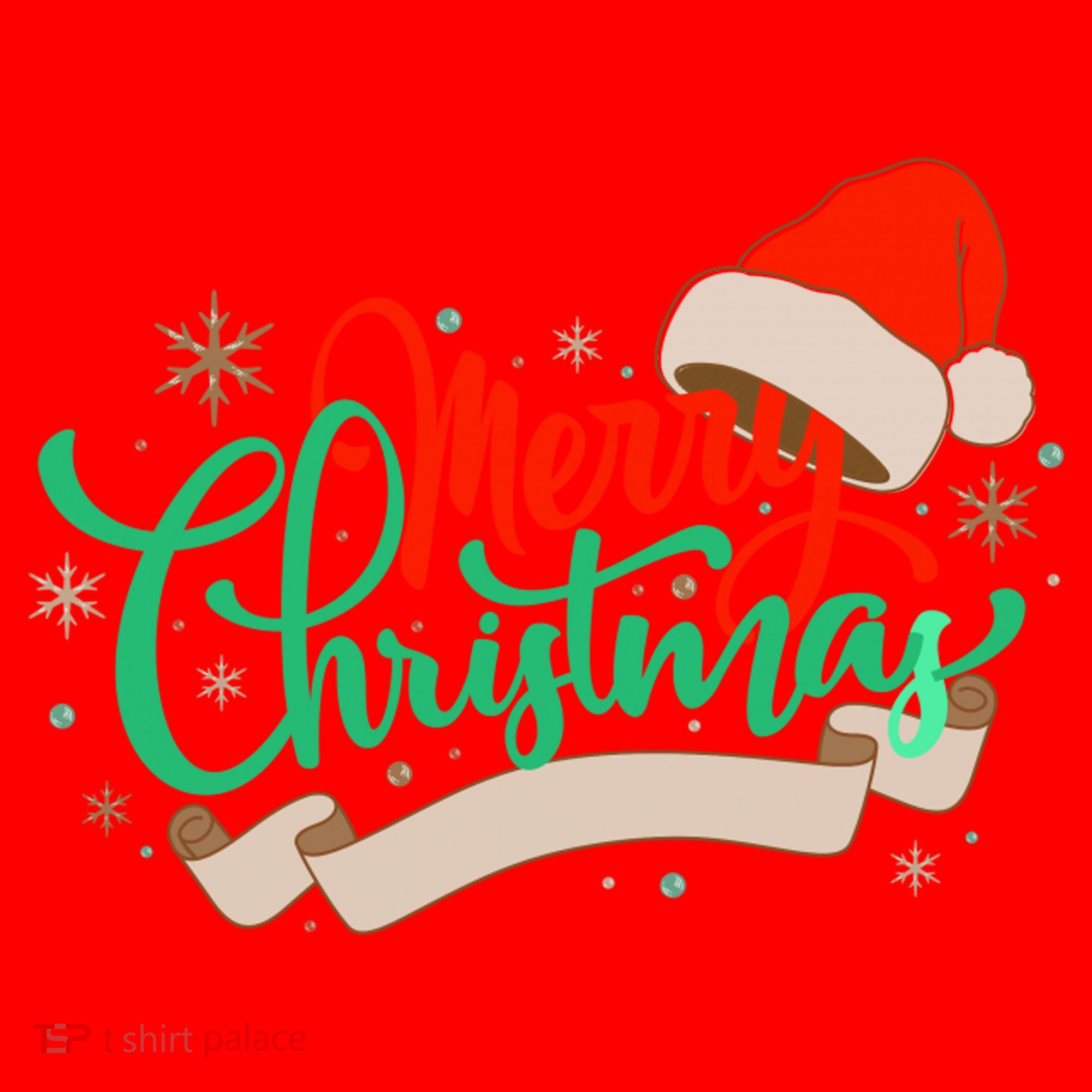 Merry Christmas Holiday Santa Snowflake Santa Hat
